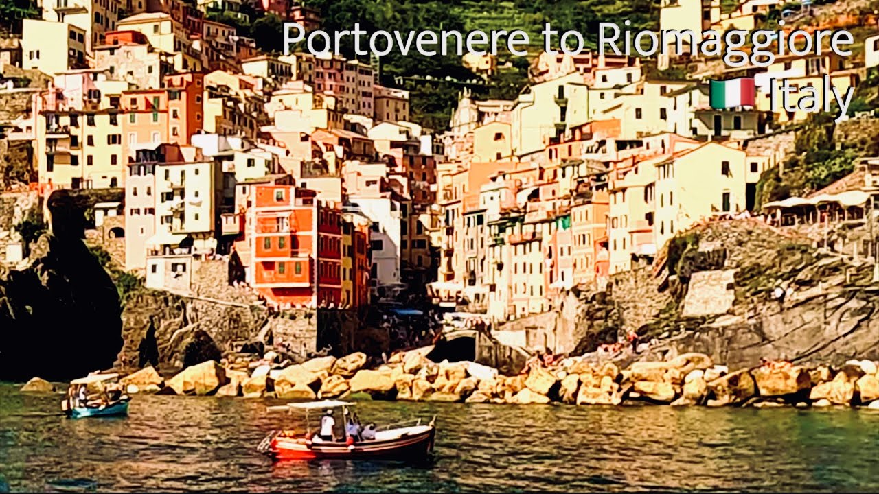 The dramatic face of Cinque Terre. Portovenere to Riomaggiore by sea. 4K. Italy. #jetski