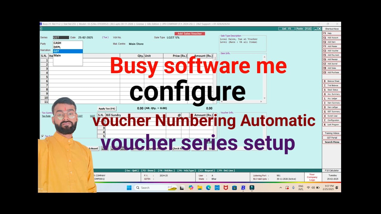 Configure Voucher Numbering and Voucher Series//How to Automatic Voucher and manual Voucher Number