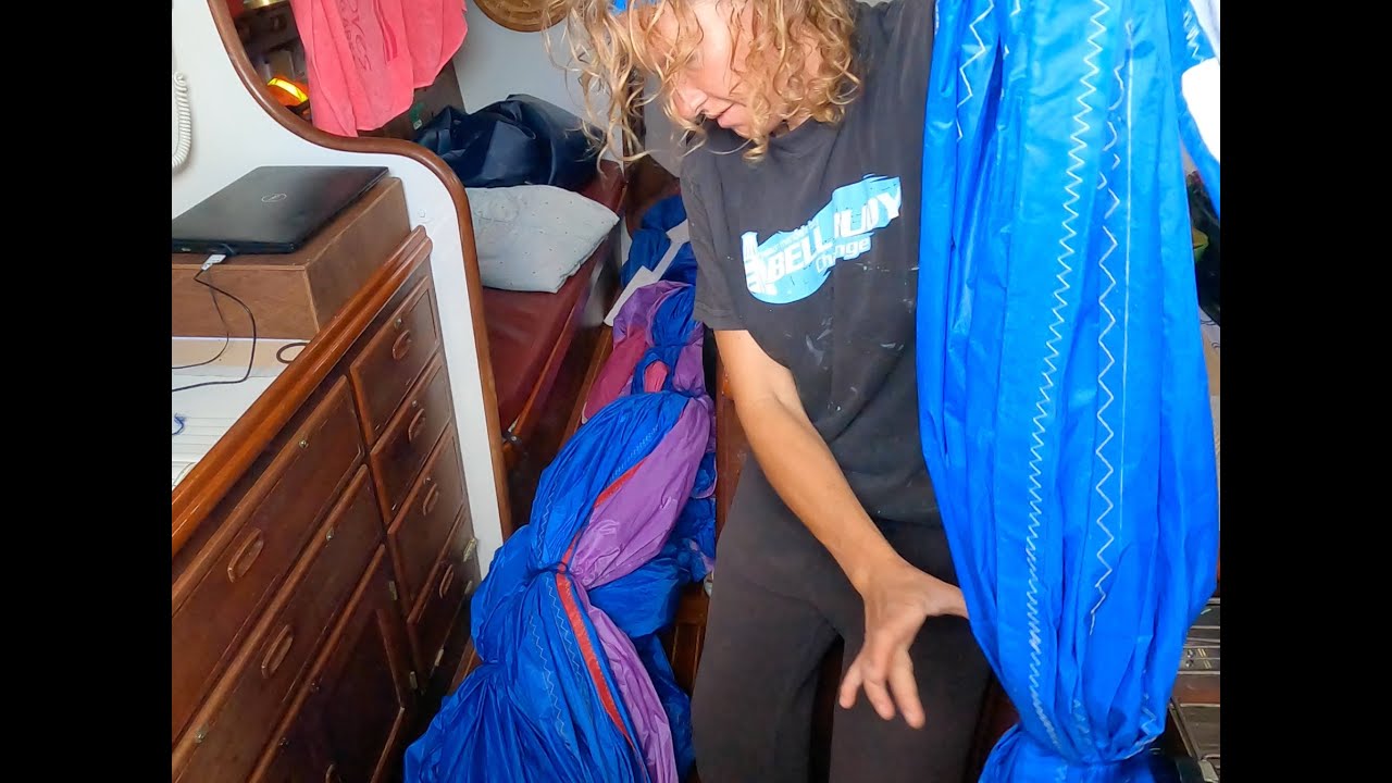 Solo Sailor Kirsten Neuschafer Prepping Her Spinnaker Sail South Africa to Spain - July 2022