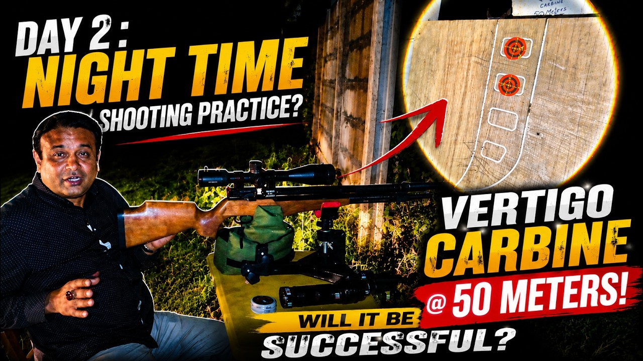 Night Time 50m Shooting Practice | Vertigo Carbine | G.Smith 14 gr Slugs