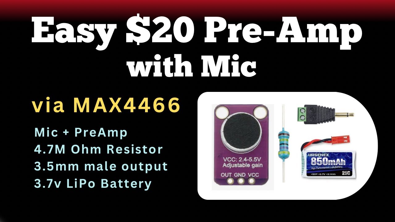 Простая/компактная система микрофонного предусилителя ~$20 (Max4466 - Adafruit для костюмов, шлем...