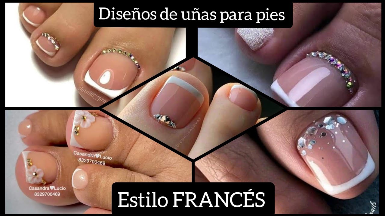 DISEÑOS DE UÑAS PARA PIES TIPO FRANCÉS 2021/NAIL 2021/ TENDENCIA UÑAS 2021