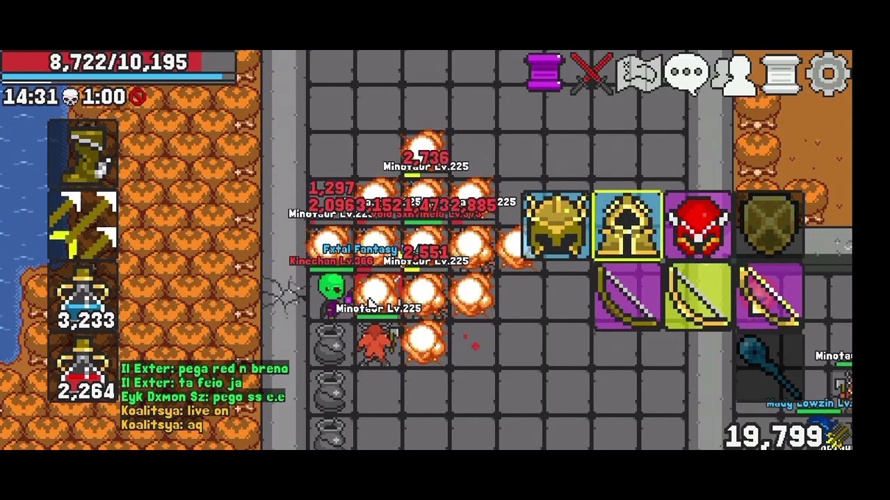 RUCOY ONLINE - PvP Gastando flecha com isn
