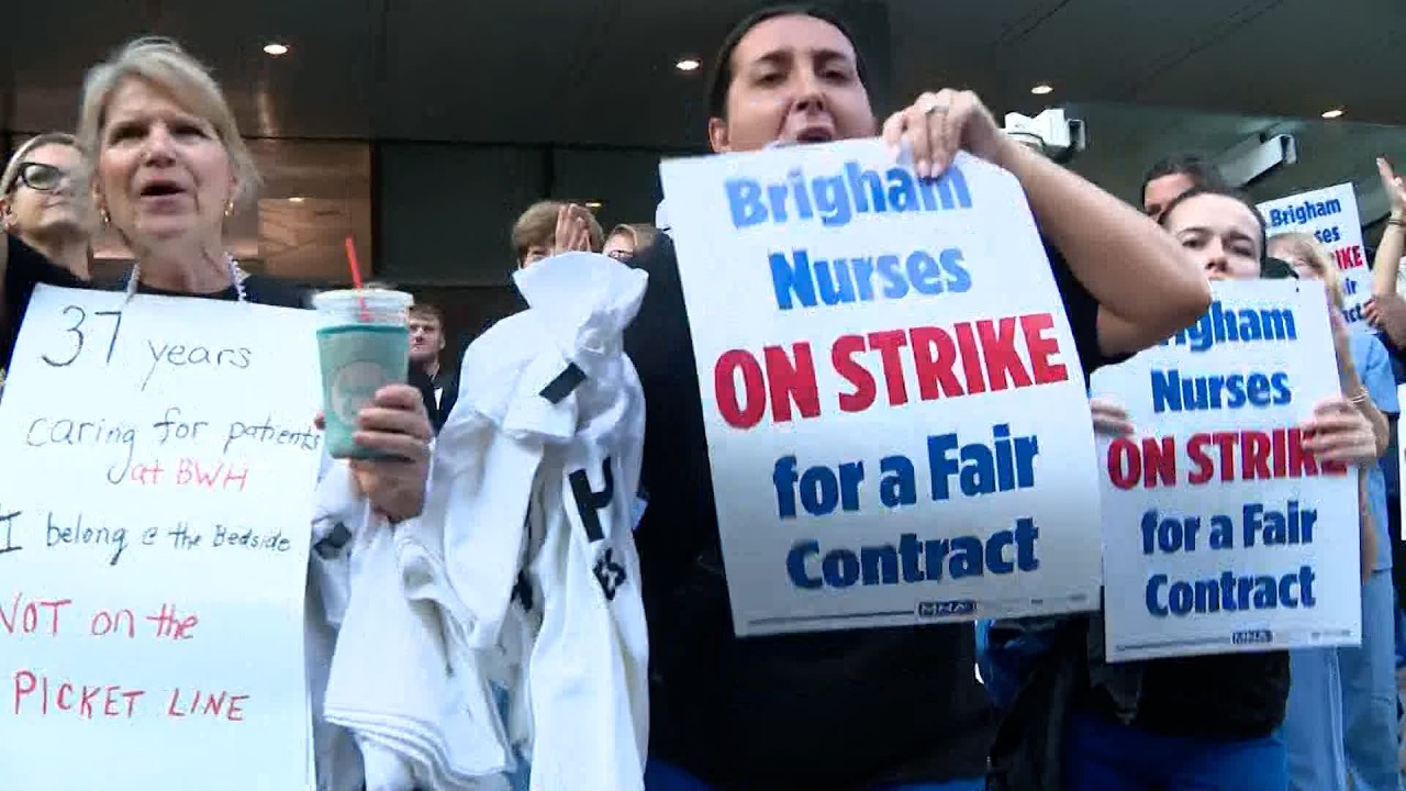 Nurses strike, picket outside Brigham and Women's Hospital