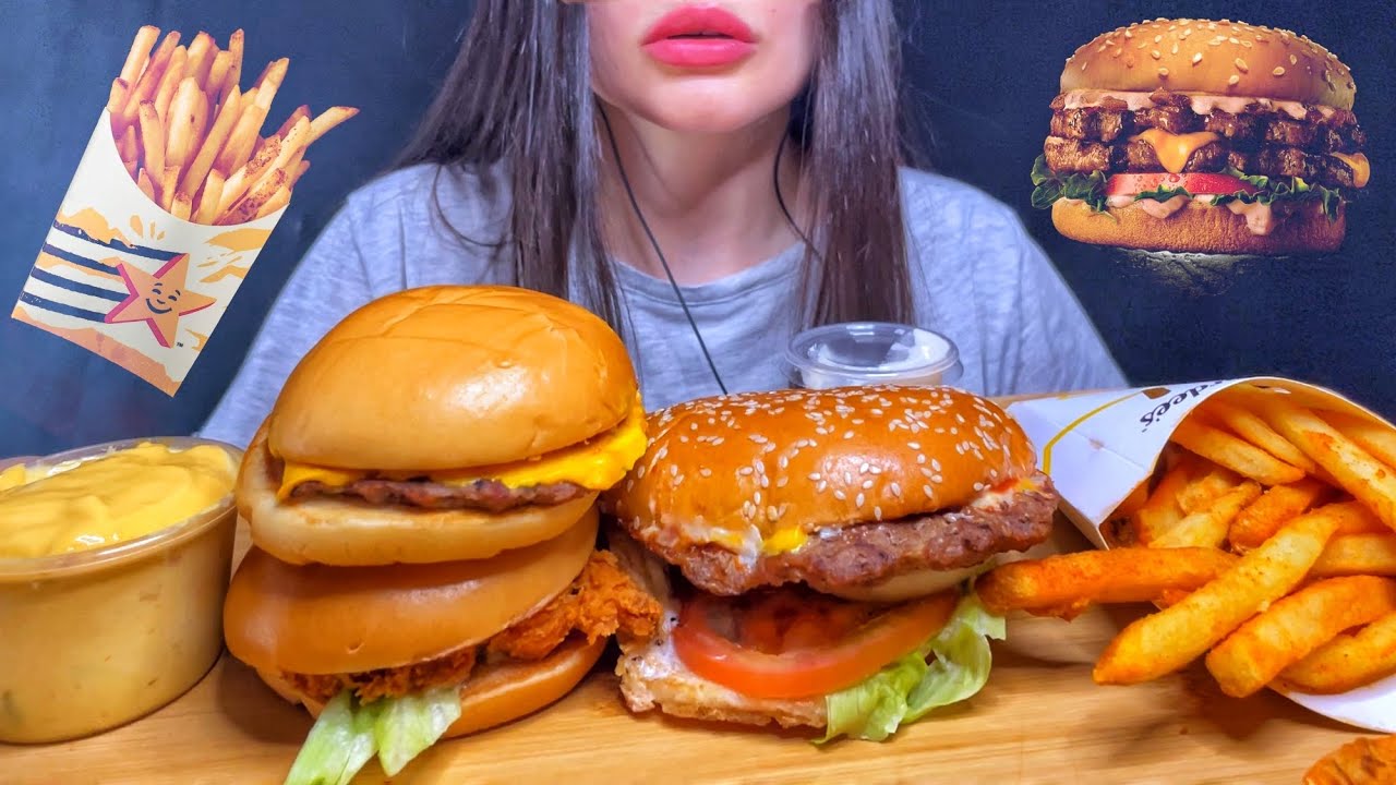 FAST FOOD | BURGERS + SPICY FRIES | MUKBANG ASMR | EATING SOUNDS