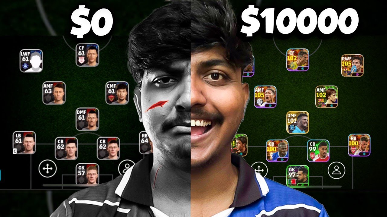 ₹0 Efootball Squad против ₹10000 Efootball Squad