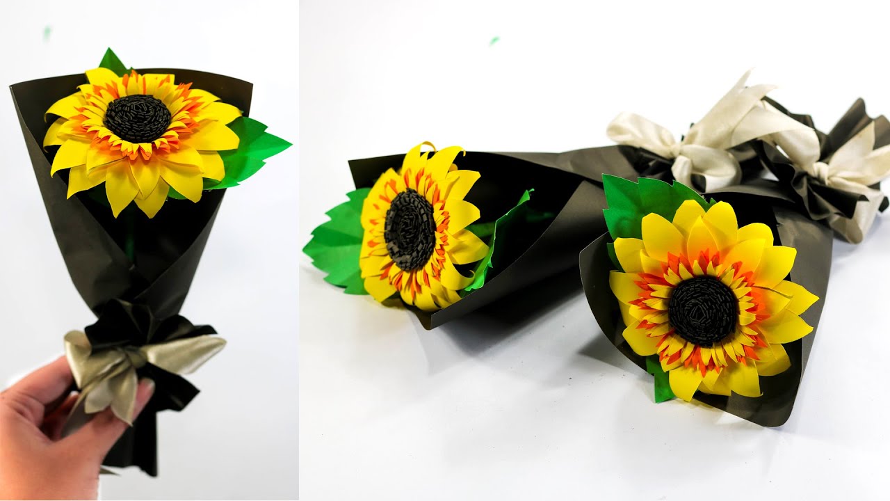 How to make Paper Sunflower | DIY Sunflower Bouquet