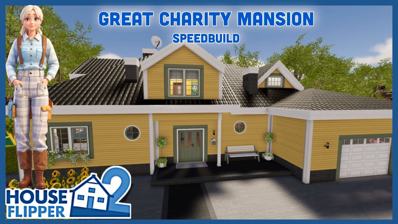 Great Charity Mansion Full Build and Tour, Speedbuild, House Flipper 2