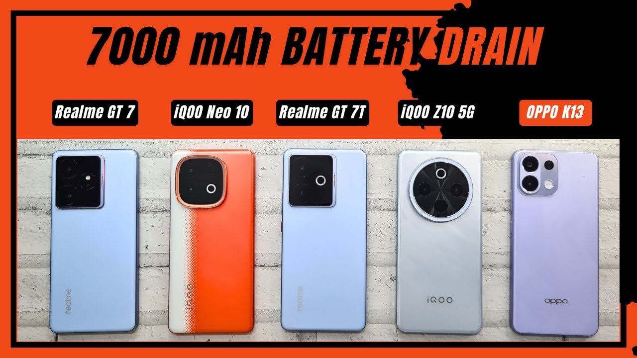 BIG BATTERY DRAIN TEST | iQOO Neo 10 vs Realme G7 7 vs iQOO Z10 vs Realme GT 7T vs OPPO K13