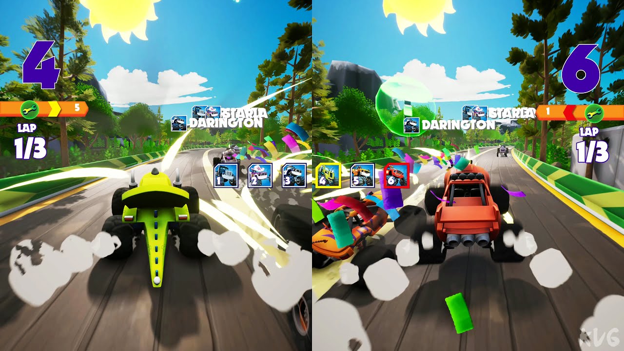 Blaze and the Monster Machines: Axle City Racers - Splitscreen Gameplay (PC UHD) [4K60FPS]