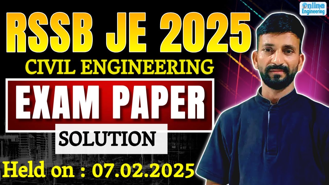 RSSB JEN 2025 Civil Engineering Paper Solution || 7 फरवरी, 2025 || Live Solution By Raj Sir