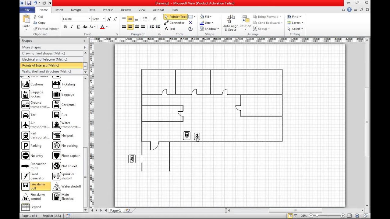 Create a Fire Escape Plan in Visio 2010