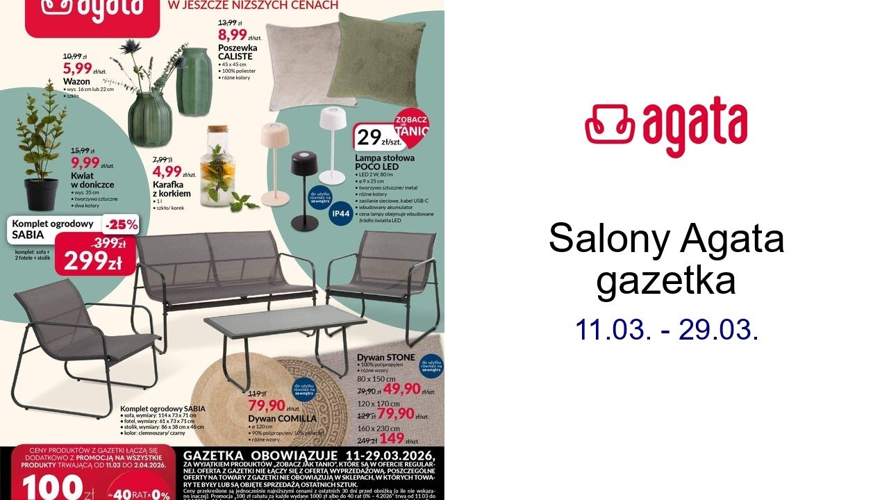 Salony Agata gazetka 11.03. - 29.03.