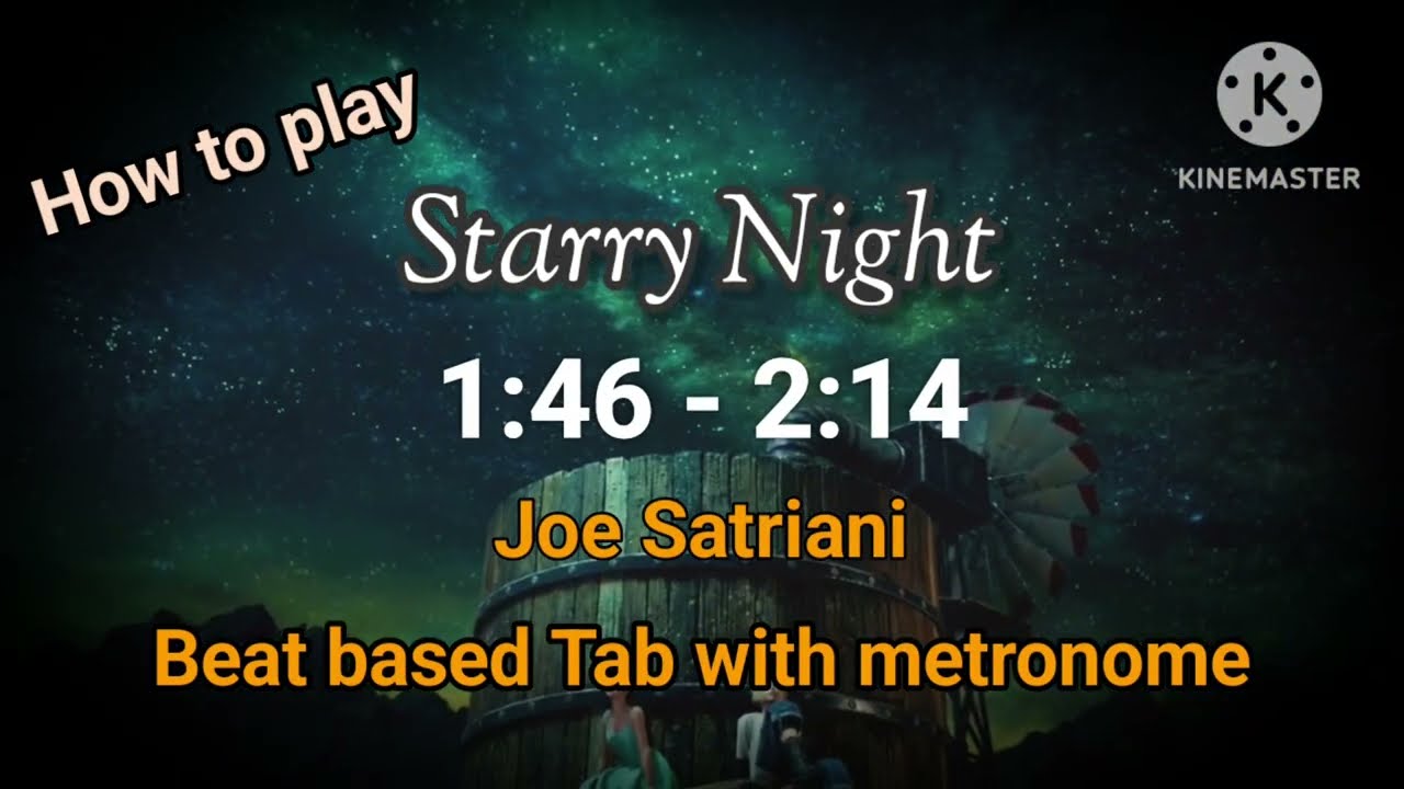 How to play-Starry night: 1:46 - 2:14 Joe Satriani - Beat-based Tab practicing with Metronome