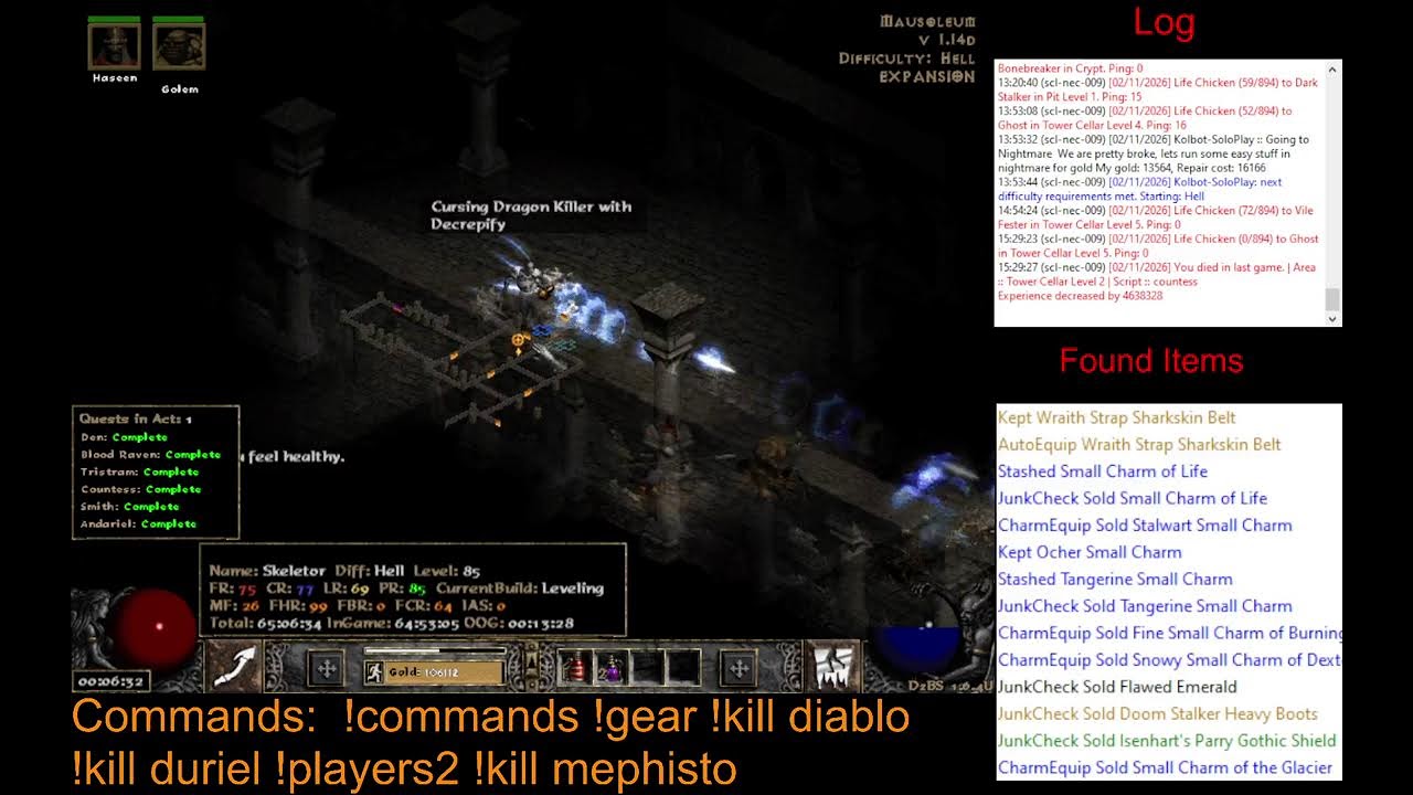 Diablo 2 played by AI - Necro - Day 4