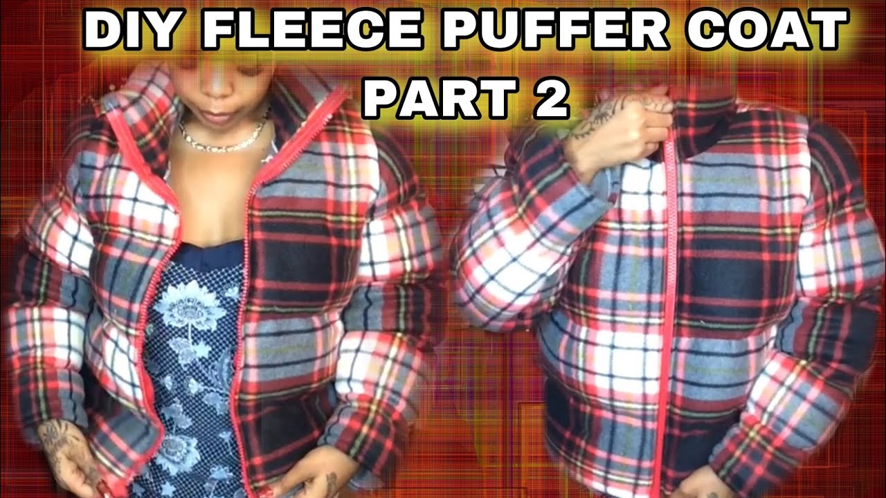 VLOGMAS #13- DIY FLEECE PUFFER COAT- Easy!