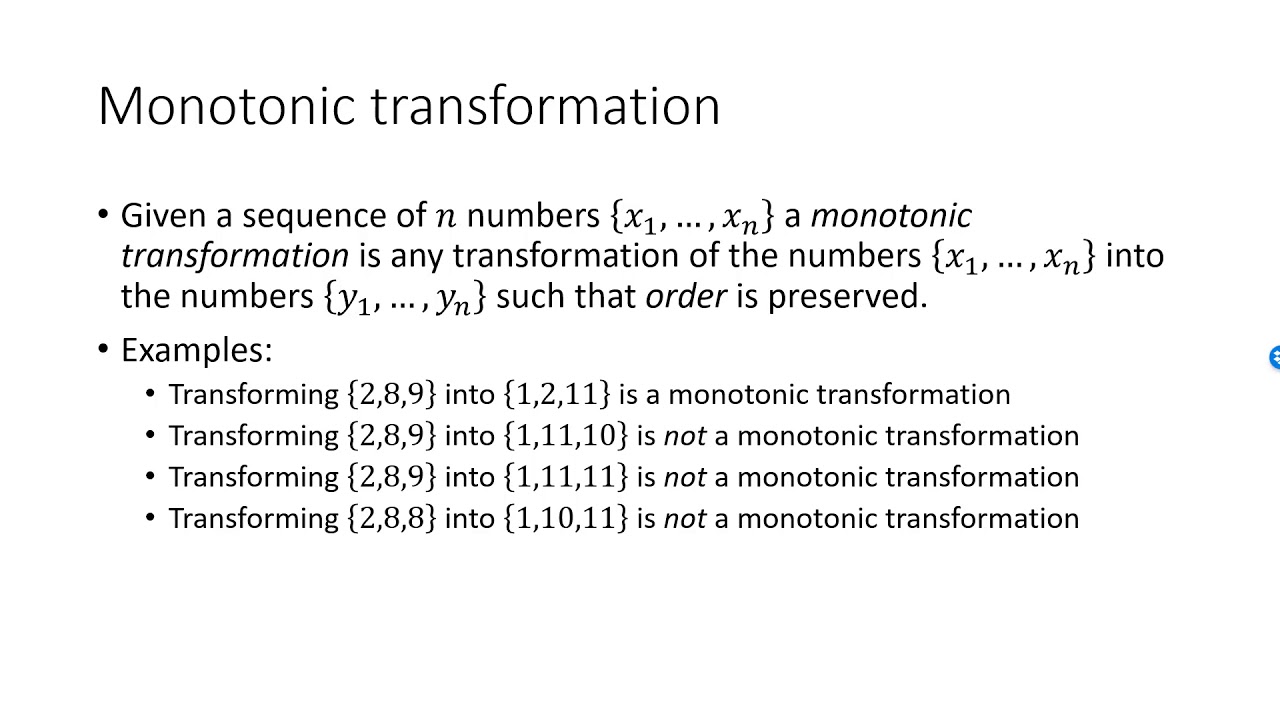 Monotonic transformation
