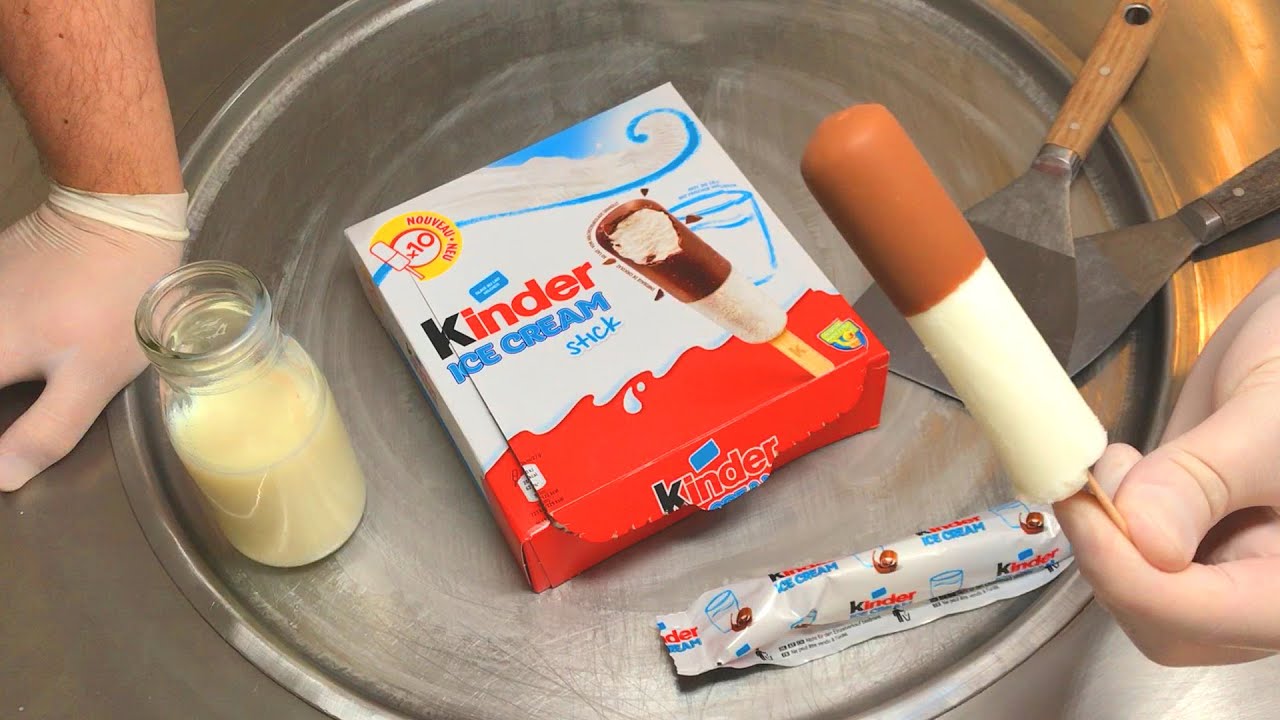 kinder Ice Cream Stick - Ice Cream Rolls | how to make kinder chocolate ice cream to Ice Cream Rolls