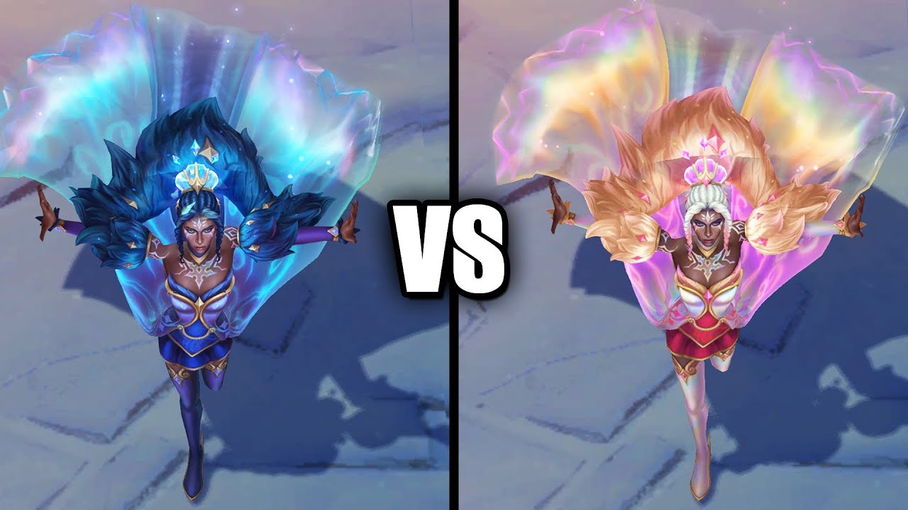 Prestige Winterblessed Mel vs Vivid Prestige Chroma Skins Comparison (League of Legends)