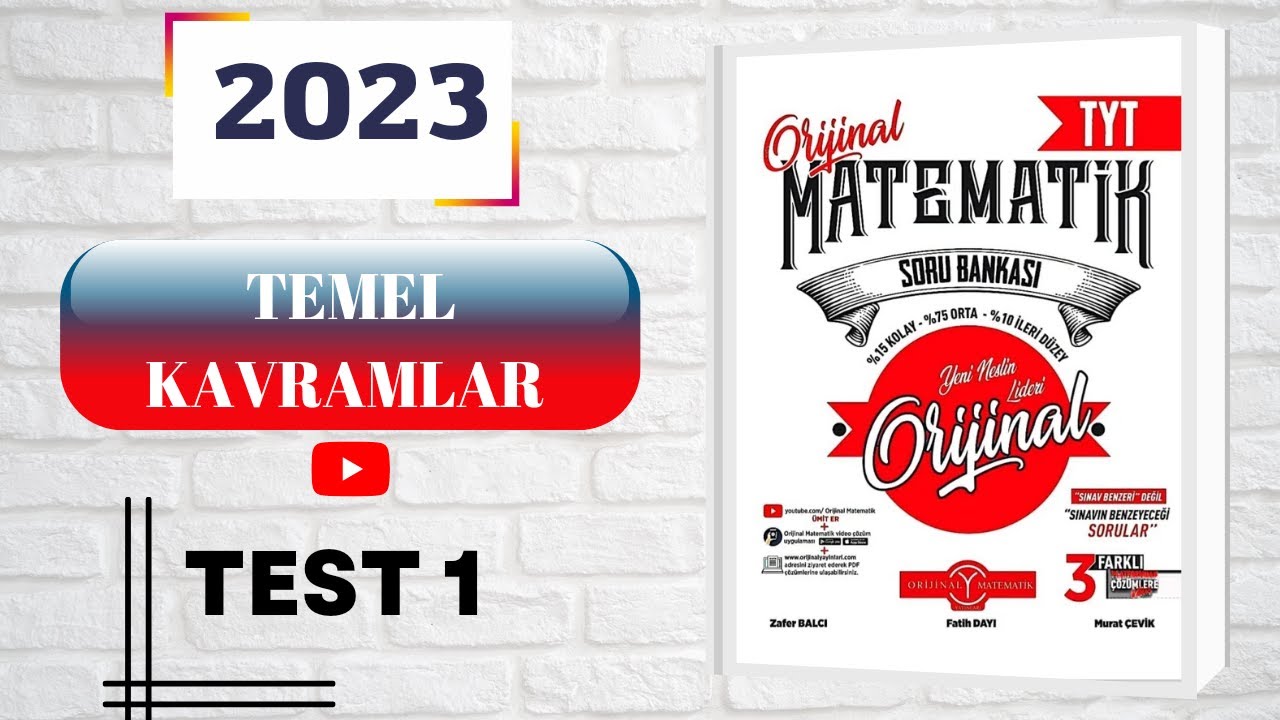 TEMEL KAVRAMLAR  TEST 1-2023 TYT MATEMATİK SORU BANKASI (ÜMİT ER) #orjinaltytmatematik#2023yks