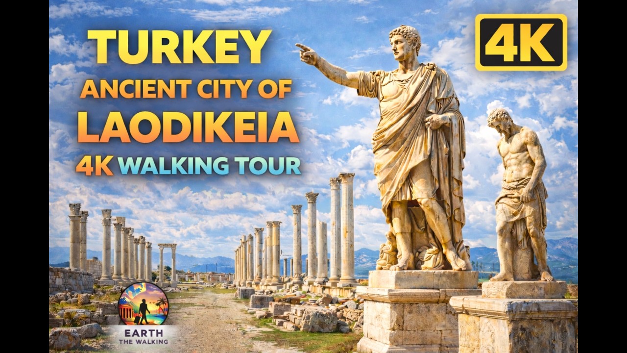 Laodikeia Ancient City Walk 🏛️ | Natural Ambient Sounds & Authentic Atmosphere (4K Vlog)