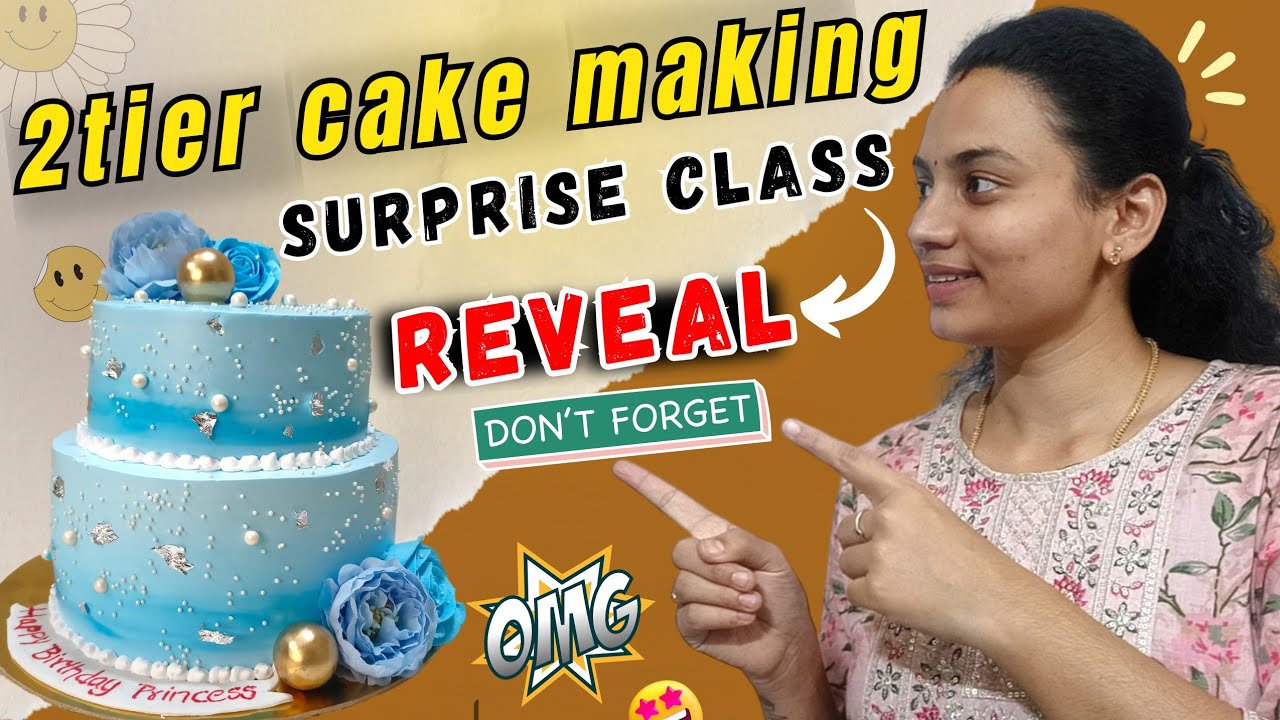 2Tier Elsa theme cake🤩step cake with tips🙂surprise class reveal🤩trending cake decoration,dual shade?