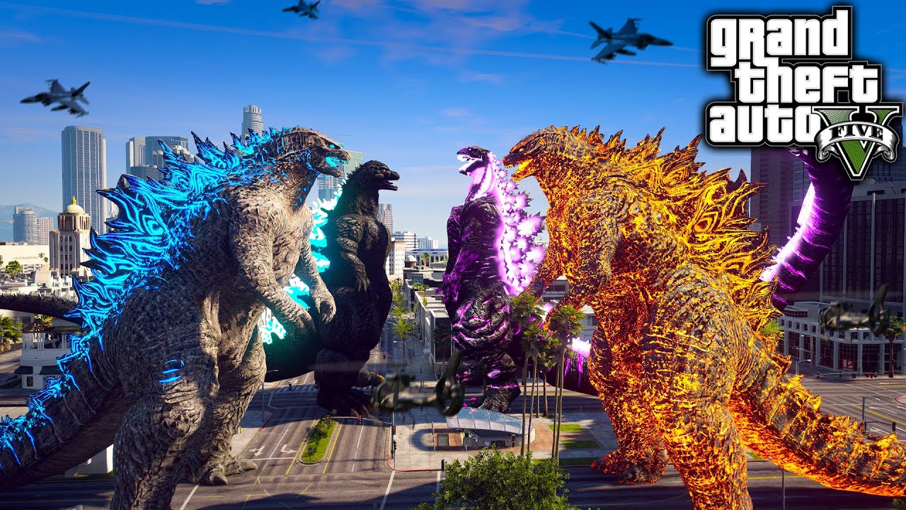 Nuclear Godzilla, Shin Godzilla Vs Atomic Godzilla, Heisei Godzilla  ( GTA V Mods )