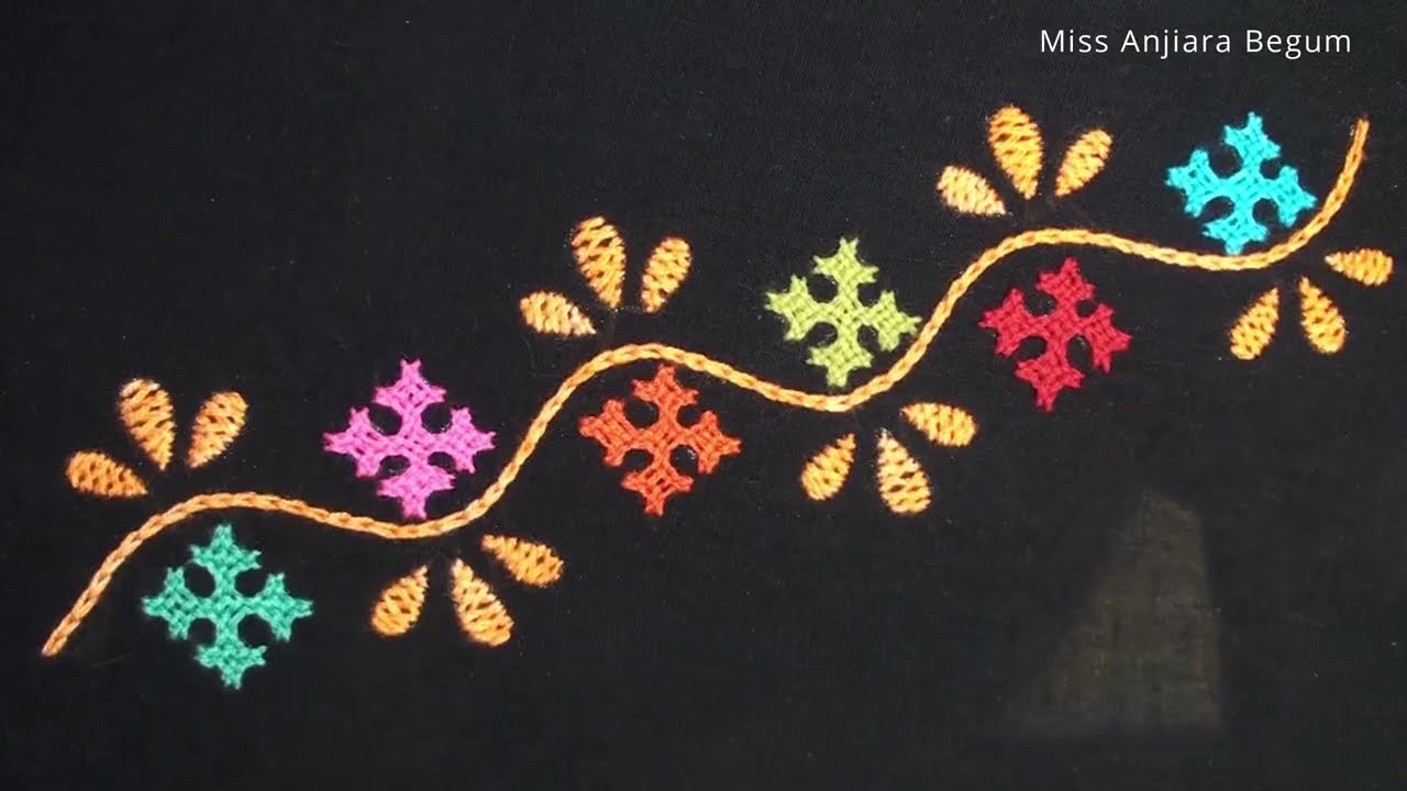 Nice Sindhi Embroidery, Awesome Gujrati Embroidery for a suit by Miss Anjiar Begum