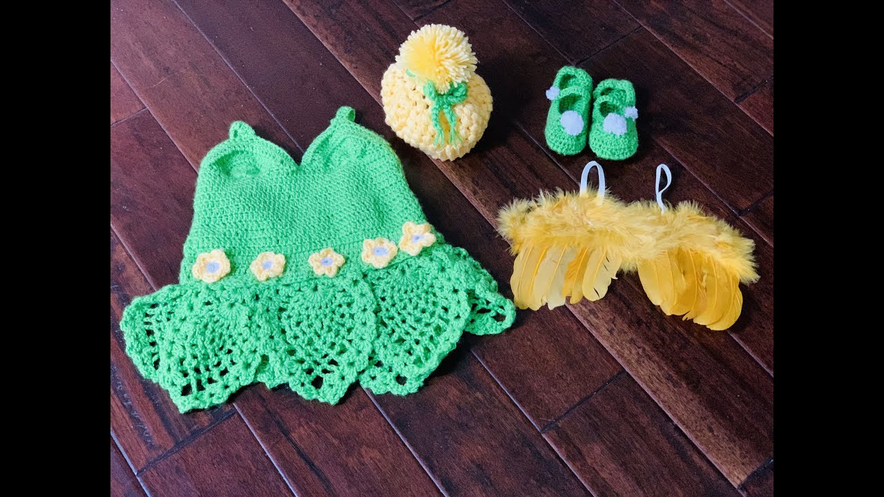 (DIY) Crochet Baby Tinker Bell Dress for Baby Girl (Part 1)