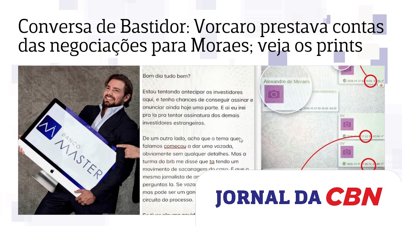 Conversa de Bastidor: Vorcaro prestava contas das negociações para Moraes; veja os prints