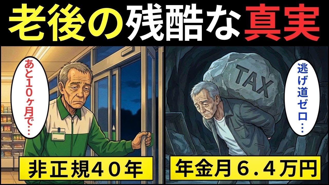 【漫画】非正規四十年の果てに見えた“現実”。年金月六万四千円で老後を生き抜く男の真実。【影のある人生物語】