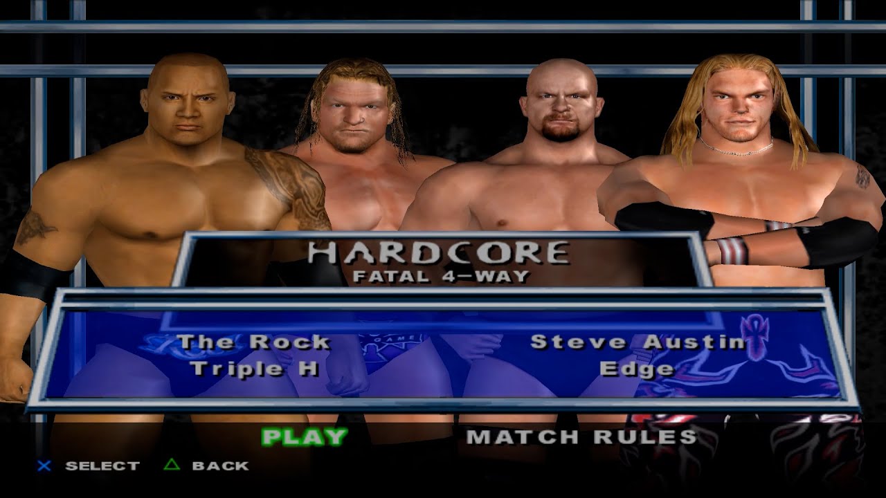 WWE SmackDown! Here Comes the Pain - TheRock,TripleH,SteveAustin,Edge (HARDCORE) #2ROUND
