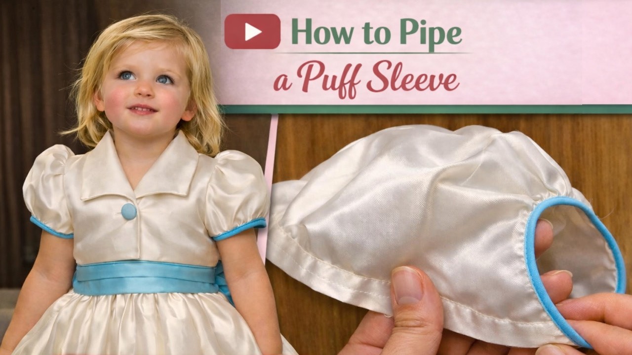 Piping | How to | add piping to a sleeve | Frocks & Frolics | flower girl dress