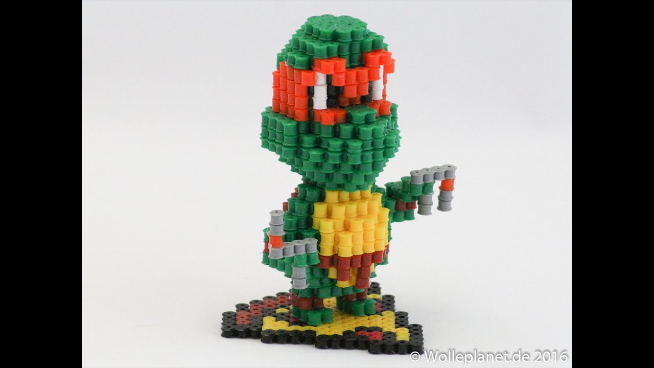 Perler Bead 3D Turtle Michelangelo