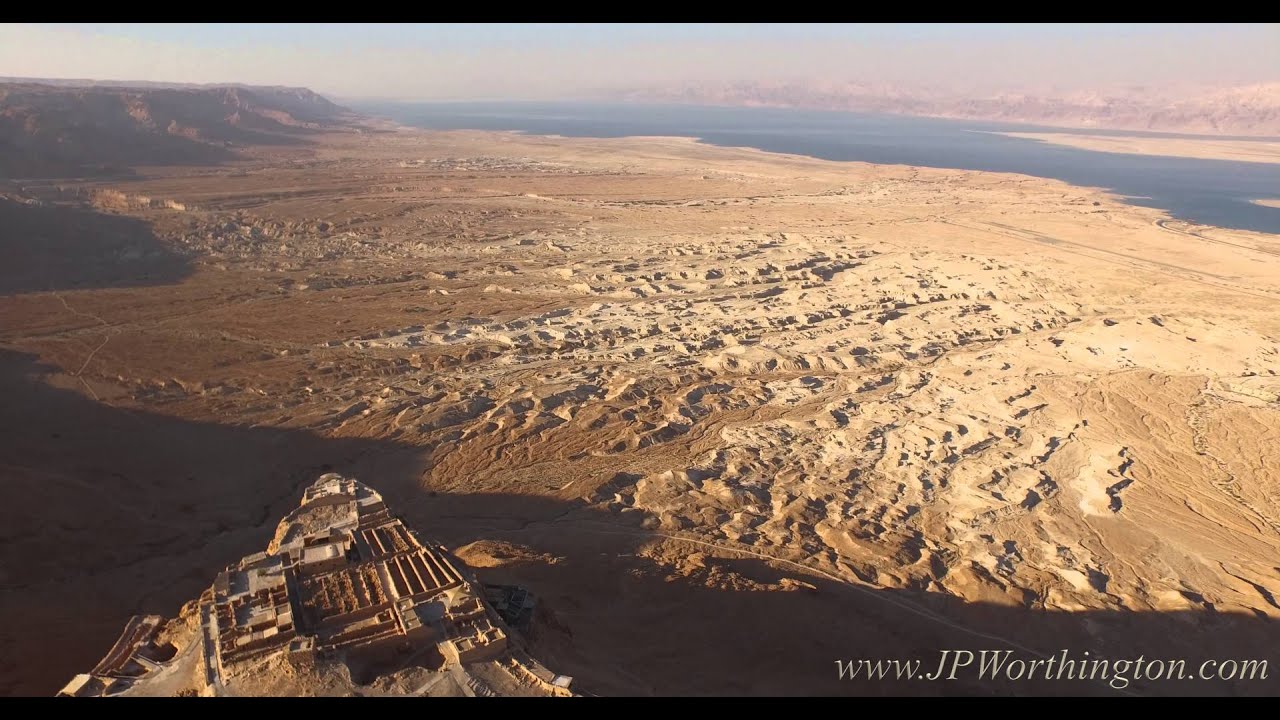 Aerial View of Breathtaking Desert Fortress (Masada, Israel)-Drone Cinematography by JP Worthington