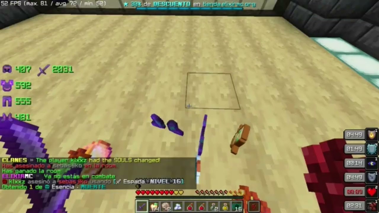 PvP en rooms tenia uno mas contra un man pero no se grabo ns xq