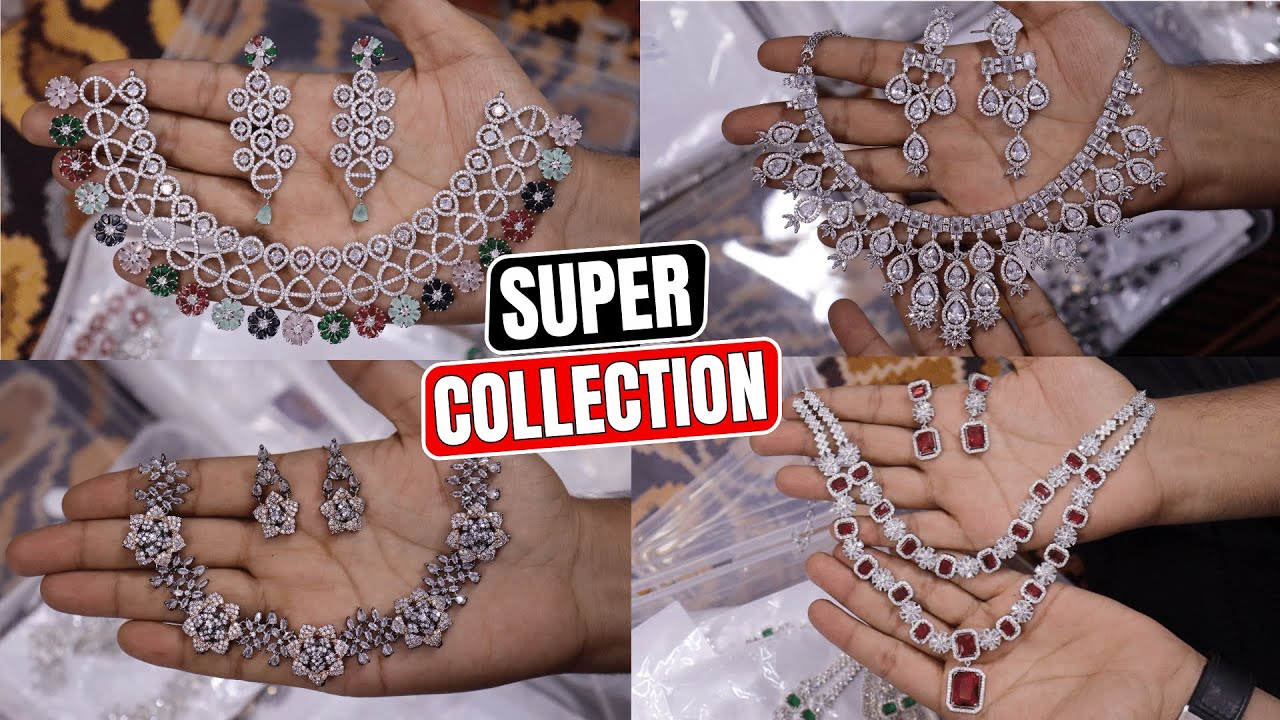 World Best AD Necklace Collection with Price At Wholesale | imitation Jewellery Wholesale Market