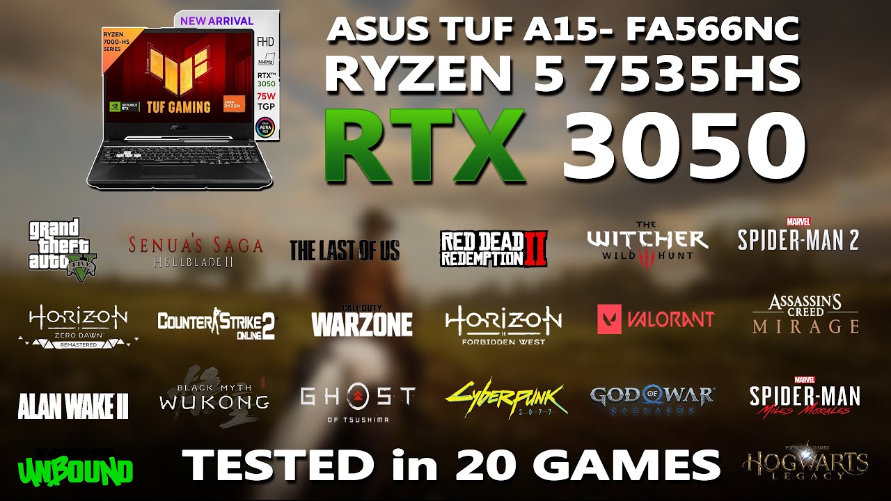 ASUS TUF A15 — Ryzen 5 7535HS + RTX 3050 4 ГБ. Игровой тест | Протестировано в 20 играх | RTX 3050 |