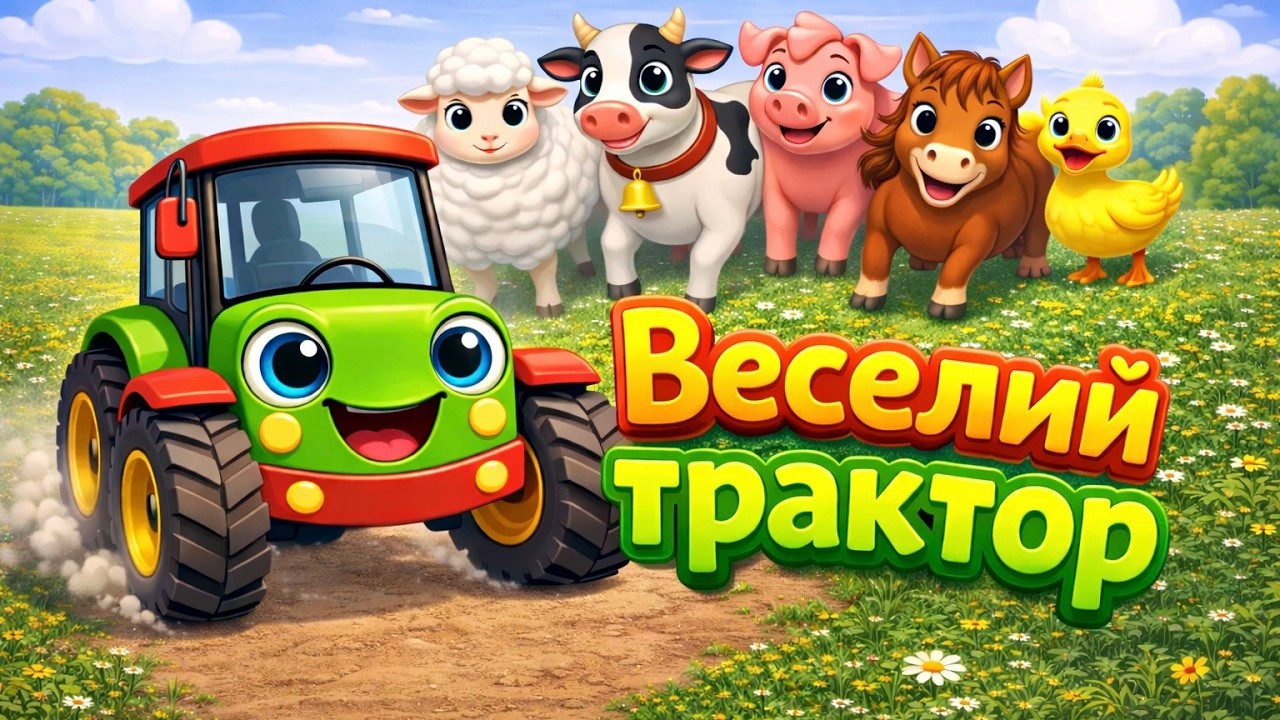 ВЕСЕЛИЙ ТРАКТОР 🚜 | Вчимо звуки тварин | Дитячі пісні