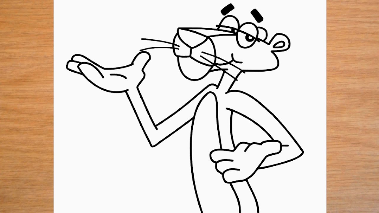 Comment dessiner la Panthère Rose étape par étape - How to draw Pink Panther step by step