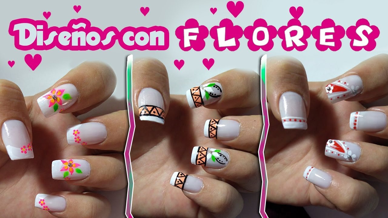 Uñas Decoradas de Flores Sencillas - Uñas Fáciles