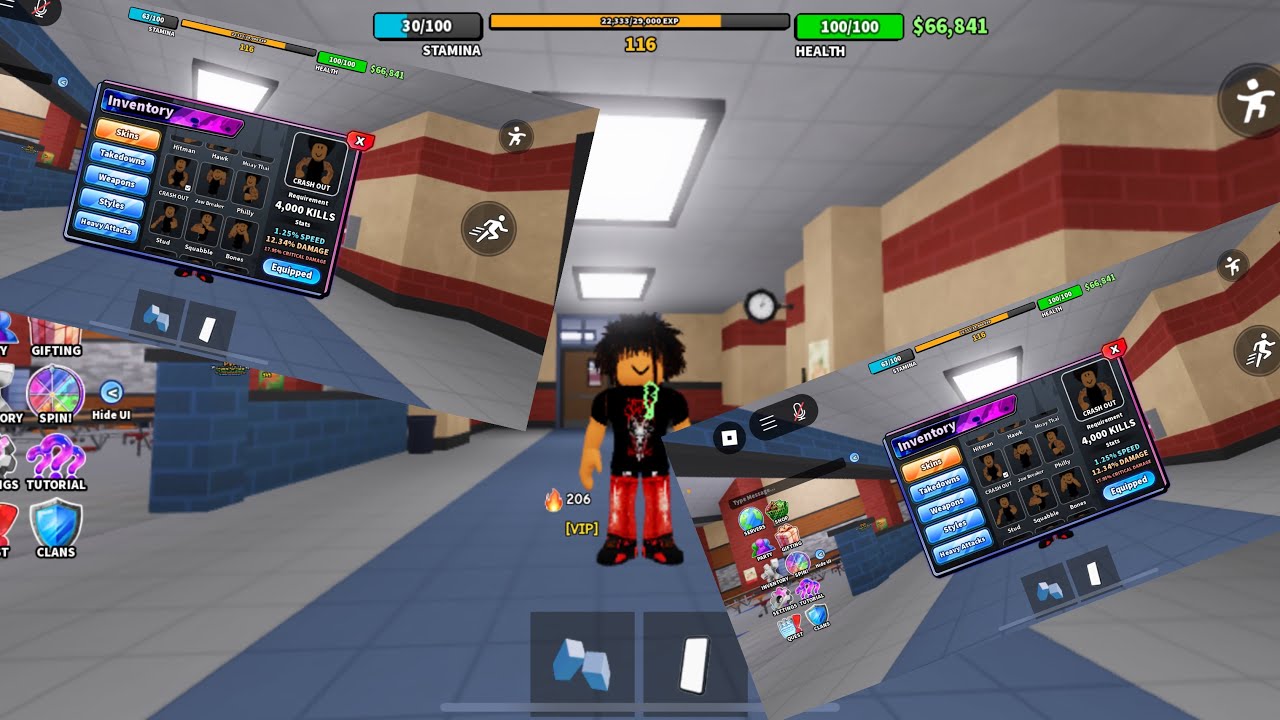 Using crashout in roblox fight in school