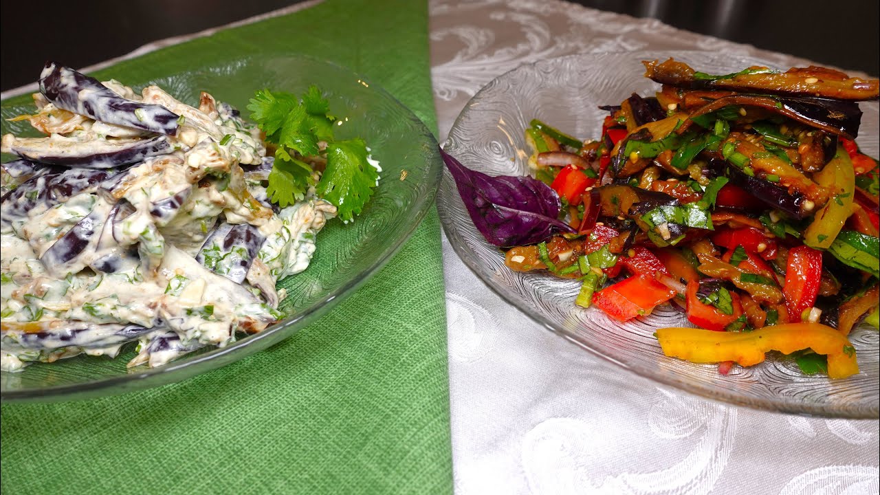 ДВА ОООЧЕНЬ ВКУСНЫХ САЛАТА ИЗ ЖАРЕНЫХ БАКЛАЖАН! TWO VERY TASTY SALADS OF FRIED EGGPLANT!