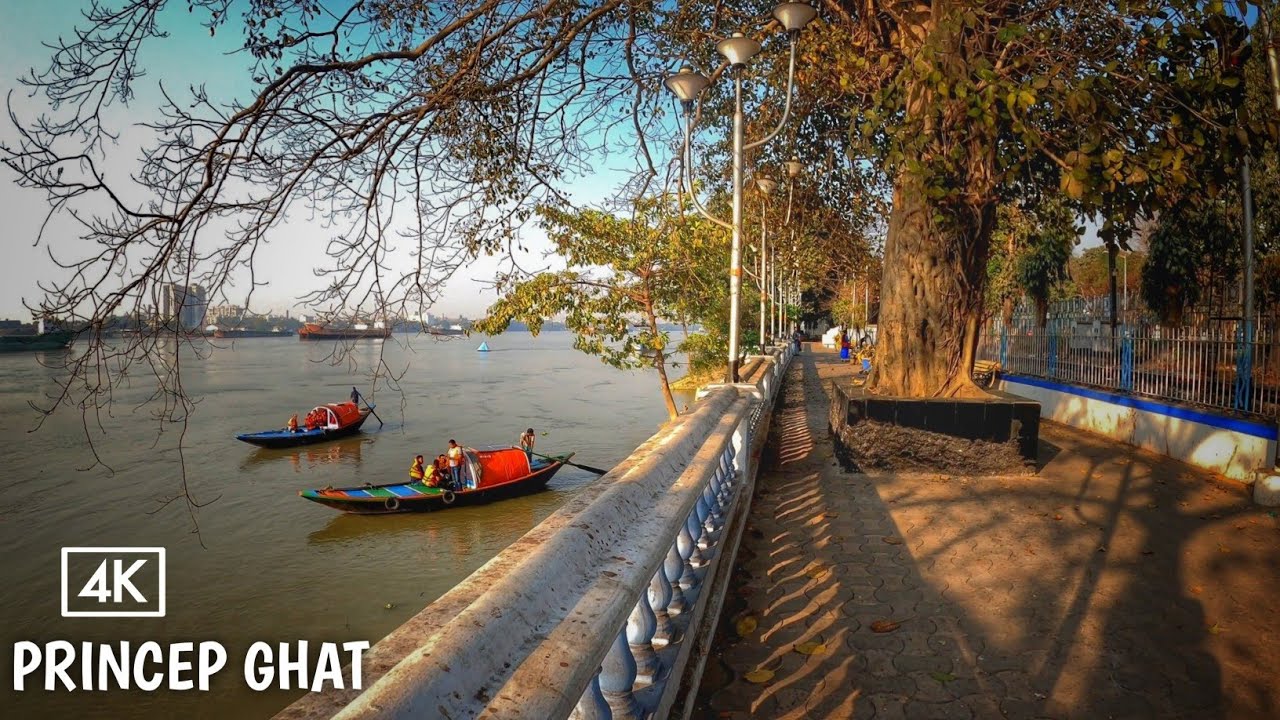 Kolkata Walking Tour 2023 - Princep Ghat Kolkata - Kolkata Walk 4K