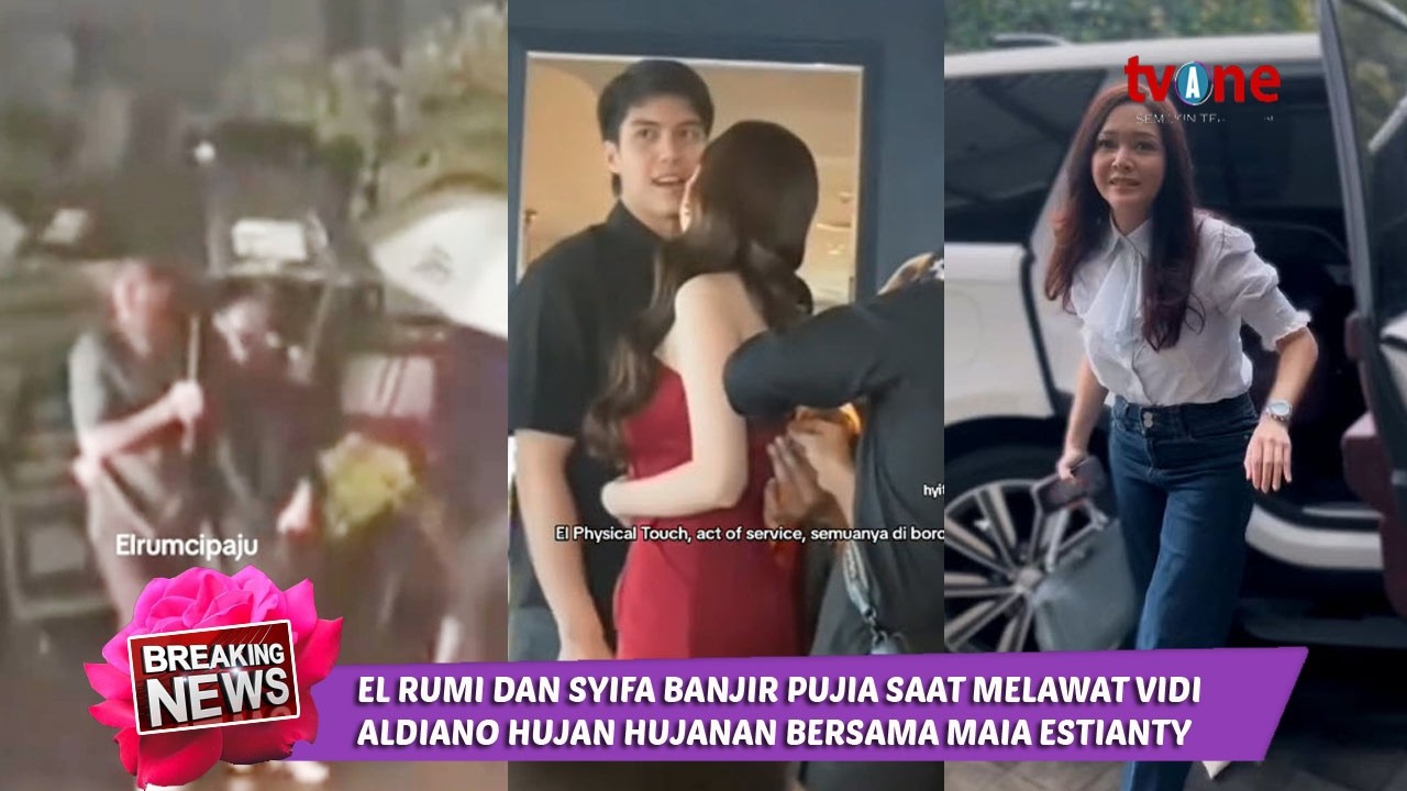 sepayung berdua el rumi dan syifa hadju kompakan melawat vidi aldiano sama maia
