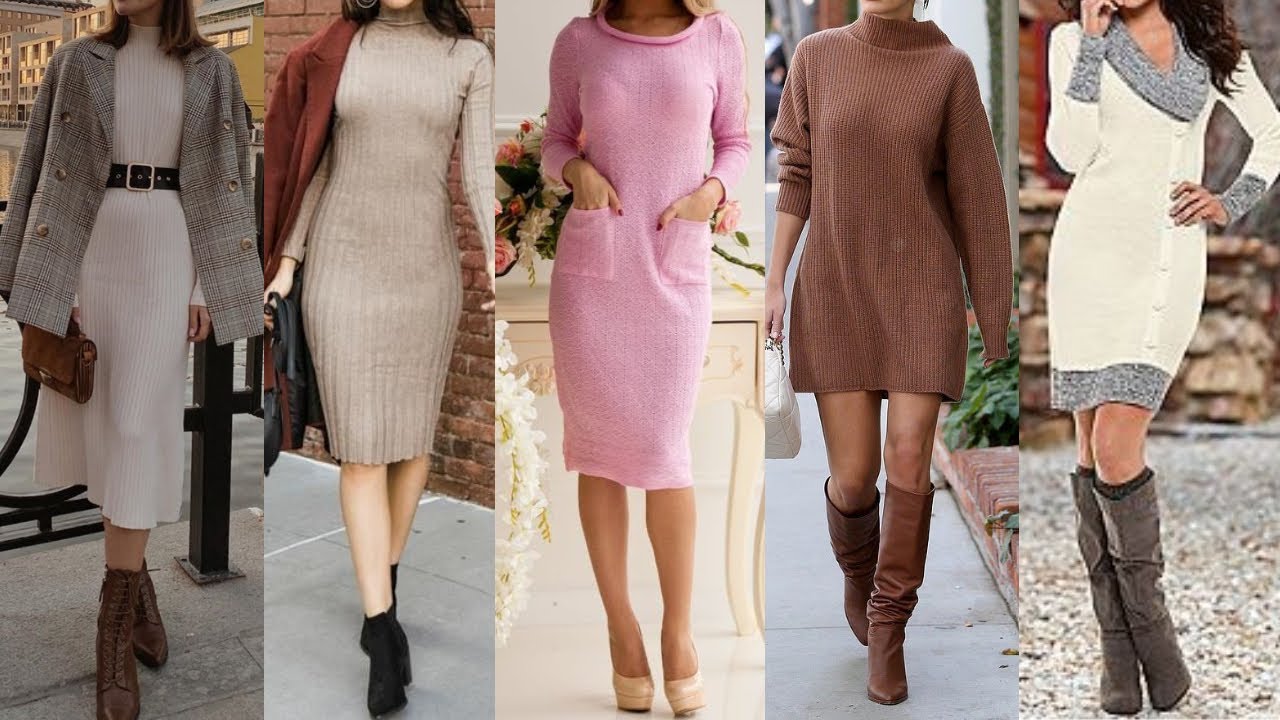 VESTIDOS de MODA OTOÑO INVIERNO 2021- 2022/ VESTIDOS ELEGANTES BONITOS Y CÓMODOS/ VESTIDOS DE PUNTO
