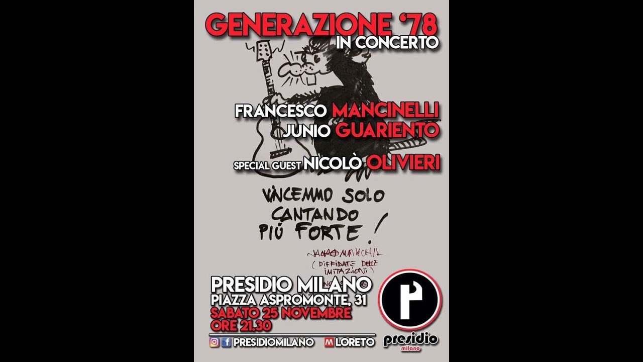 Milano 25-11-2017 - Generazione '78 in concerto