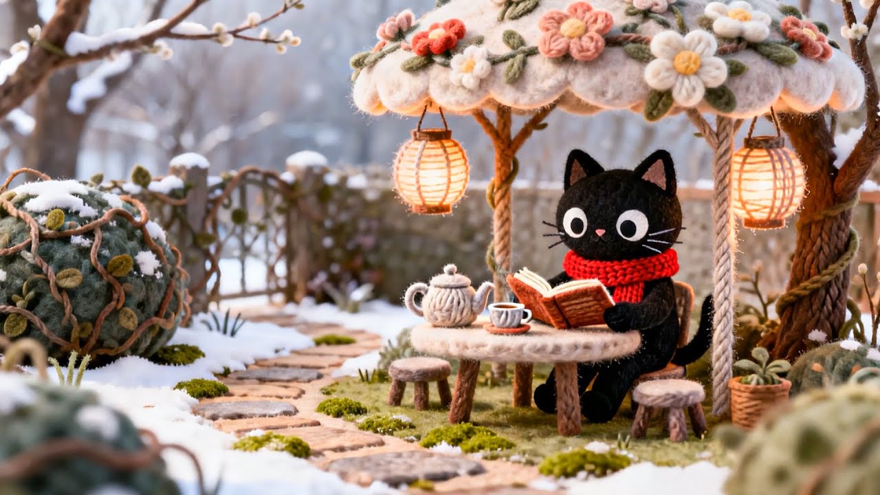 Cozy Winter Garden ❄️📖 Warm Tea, Soft Lanterns & Chill Beats for Study / Relax
