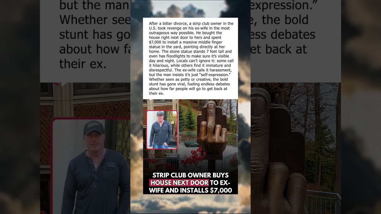 Divorced Man Installs Giant Middle Finger Statue Facing Ex-Wife&rsquo;s House