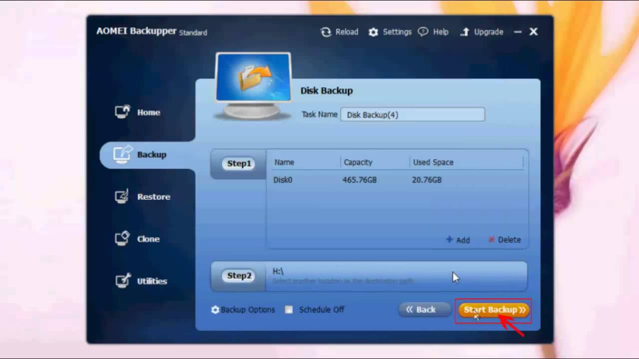 Back up disk easily with AOMEI Backupper